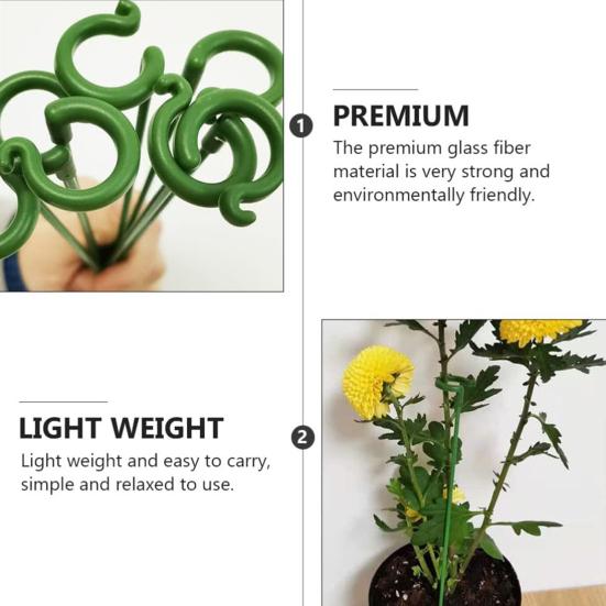 10 шт. колья для поддержки растений с зажимами Амариллис Клетка для растений Поддержка сада с одним стеблем Цветочная опора для томатной орхидеи Лили Пион Роза