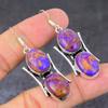 Серьги из серебра 925 пробы с драгоценными камнями из меди и фиолетовой бирюзы 2,21 дюйма V9C58