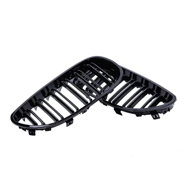 Car Front Bumper Grille Kidney Racing Grill Grilles For BMW E60 E61 5 Series 2004-2009 Gloss Black Auto New Double Slat