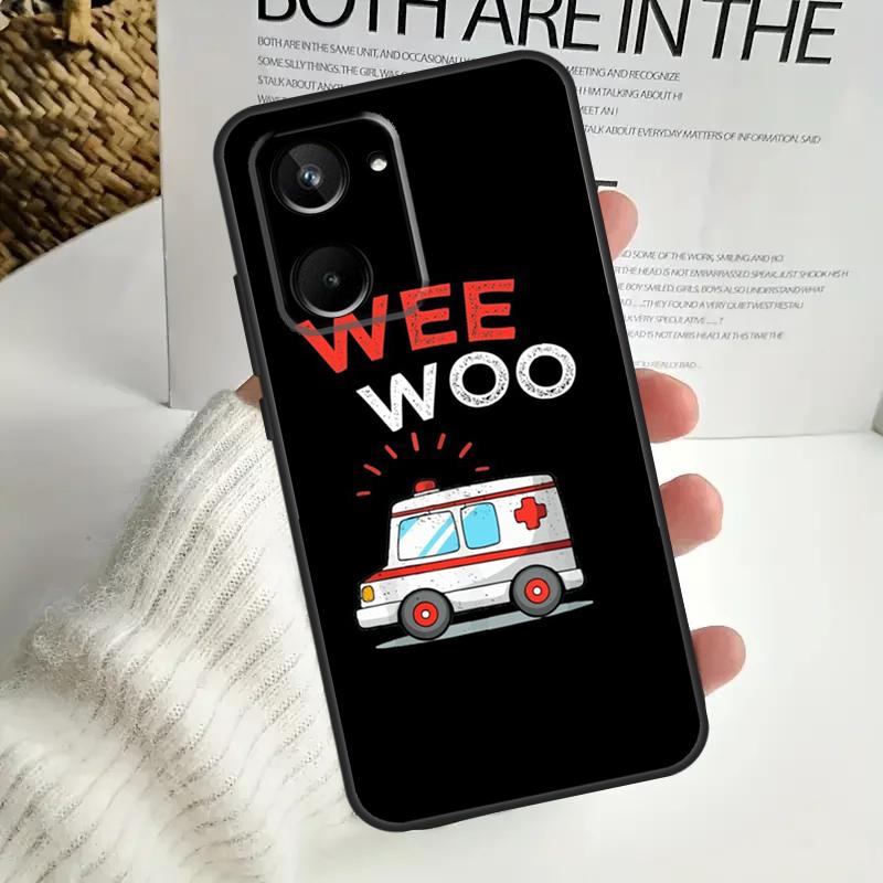 Ambulance EMS EMT Paramedic Case For Realme C55 C53 C51 C35 C33 C30 C67 C21Y C25s C15 9 10 12 11 Pro Plus GT Neo5 Cover