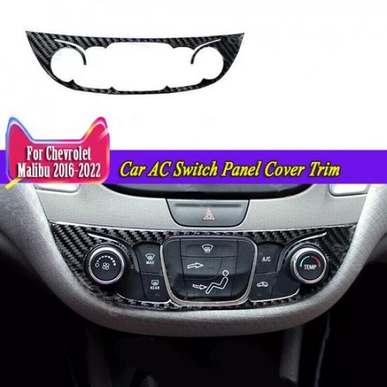 Carbon Fiber Style Car AC Switch Panel Cover Trim For Chevrolet Malibu 2016-