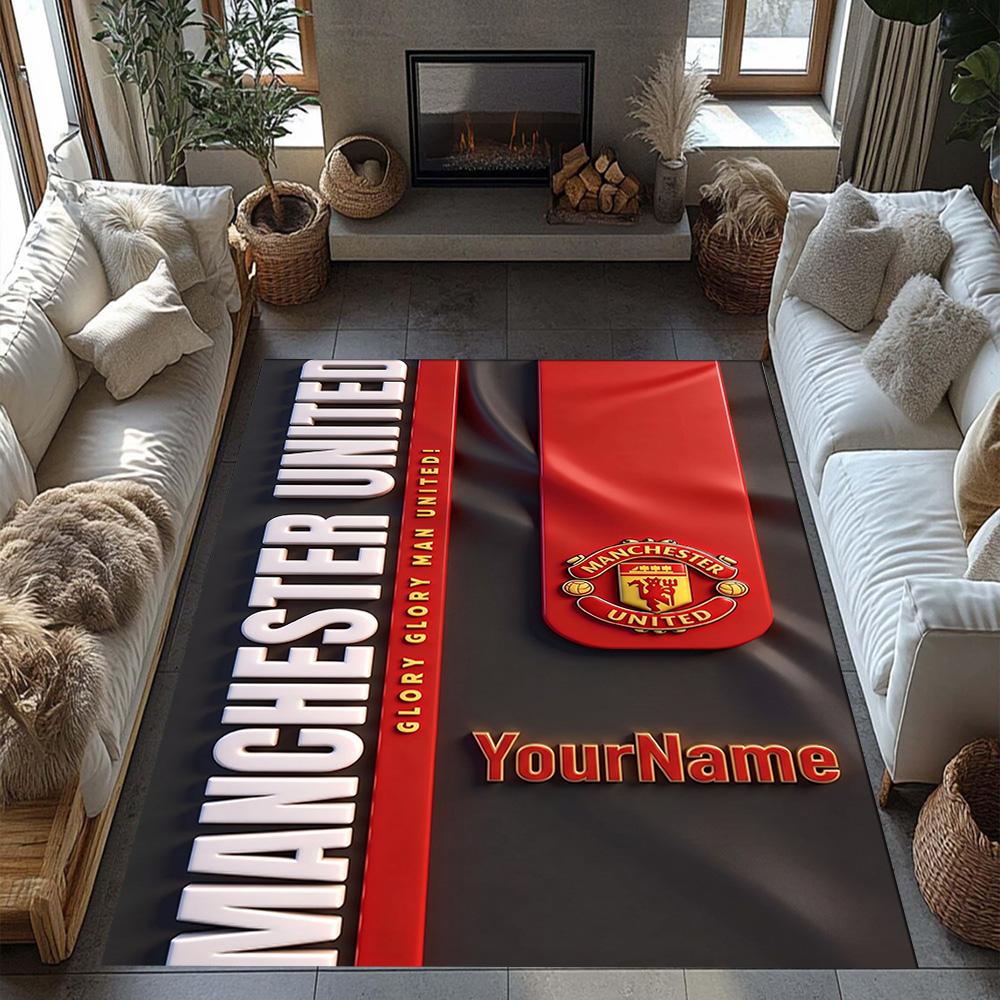 Manchester Customized Name Carpet Design for Foyer Decorate room Outdoor Balcony Antislip Carpet Anime Office Decor Best for Christmas