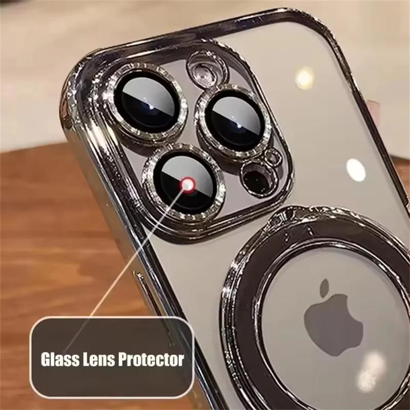 Роскошный чехол-держатель с кольцом MagSafe для iPhone 17 16 15 14 13 12 11 Pro Max Plus 17 Air, прозрачный ТПУ
