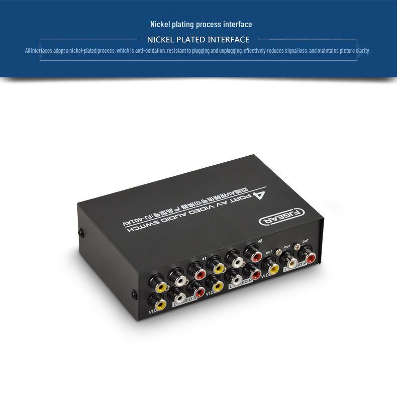 AV-коммутатор 4 входа 1 выход с интерфейсом типа «тюльпан»