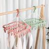 Foldable Drip Hanger with 32 Clips  Plastic Hanging Drying Rack for Clothes Underwear Socks