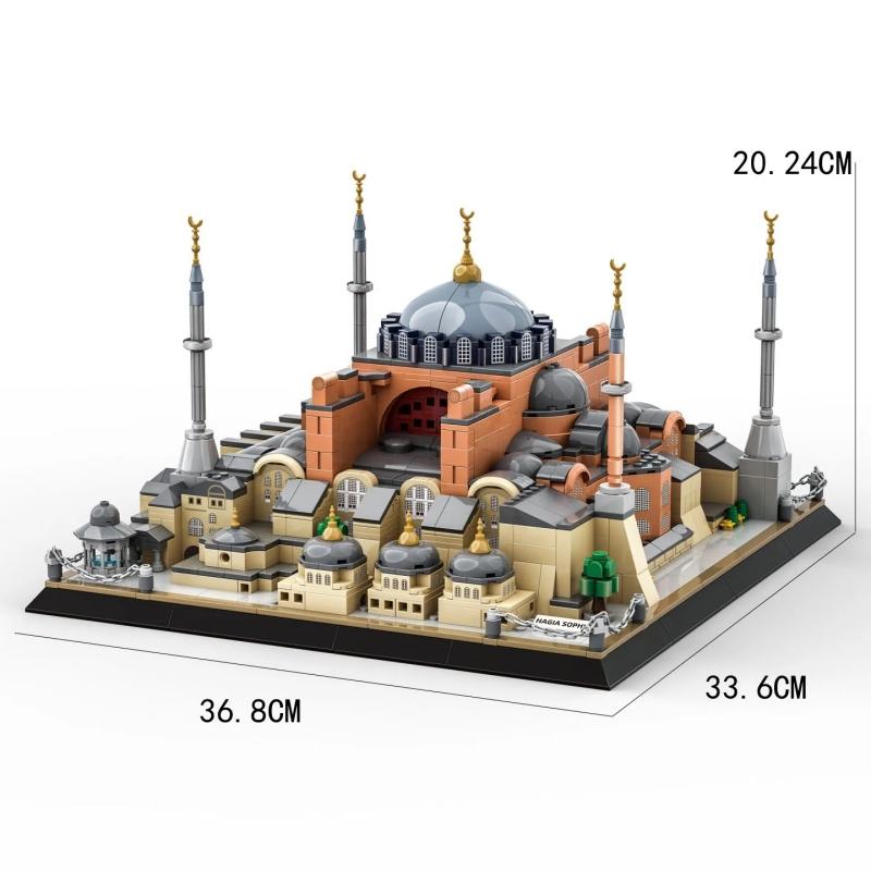 Non-Toxic 1434Pcs Hagia Sophia-Lstanbul Building Blocks Large Scale World Famous Architecture Model Small Bricks Collection For Gift