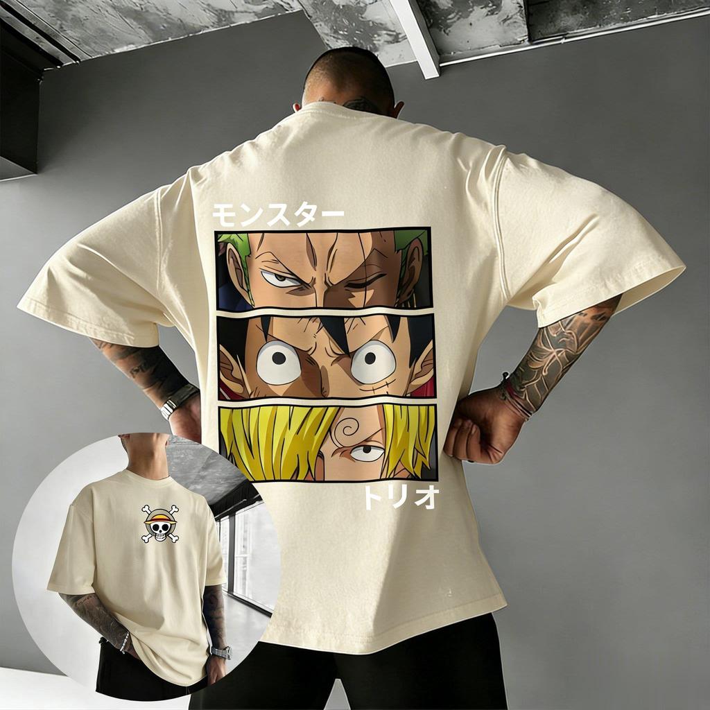 Футболка мужская и женская хлопковая с коротким рукавом, летняя коллекция 2026 года, с графическим принтом Зоро и Санджи, в стиле стритстайл, повседневная, Y2K.