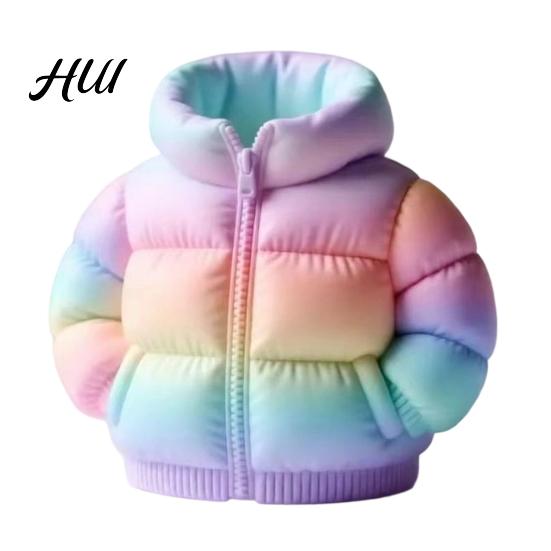 Durable Pen Cup Rainbow Down Coat Holder, 3D Printed Puffer Jacket Holder Desk Organizer, Creative Storage for Stationery And Brushes Student