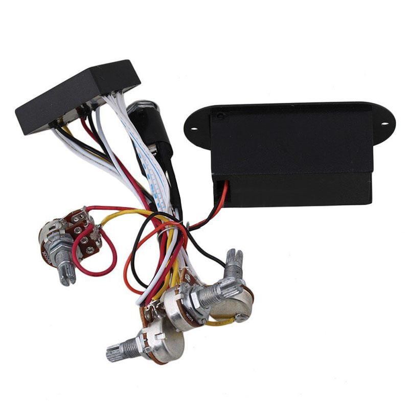 2-полосный активный эквалайзер/предусилитель для бас-гитары, звукосниматель, черный