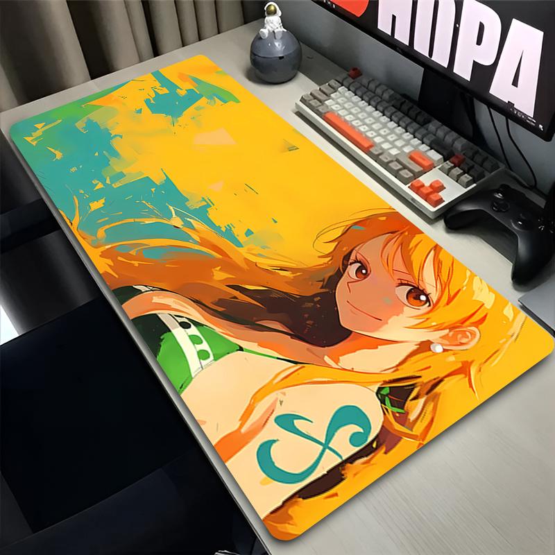 Office Mouse Pads One Piece Nami Kawaii Computer Desk Mat Large Gamer Keyboard Pad Anime Carpet Locking Edge Gaming Mousepads