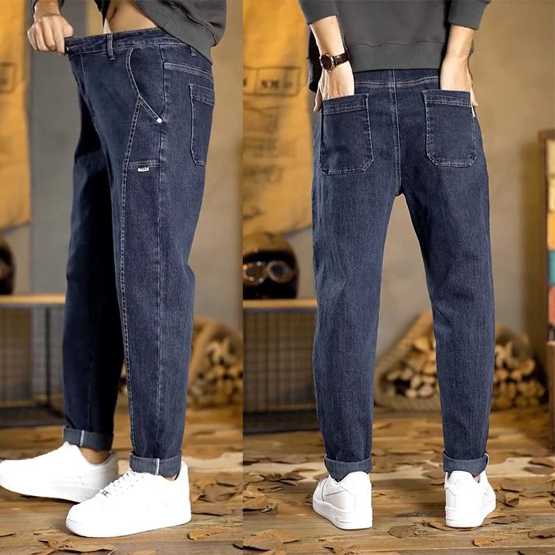 Осень и зима Новые мужские джинсы свободные брюки-харен модные универсальные конические повседневные прямые брюки