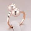 Glossy Double Ball Golden Rings for Women Daily Matching Jewelry