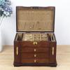 Xianglongmu 2023 Ретро деревянная шкатулка для украшений: Новый стиль с замком, большой емкостью, многослойное хранилище европейского класса