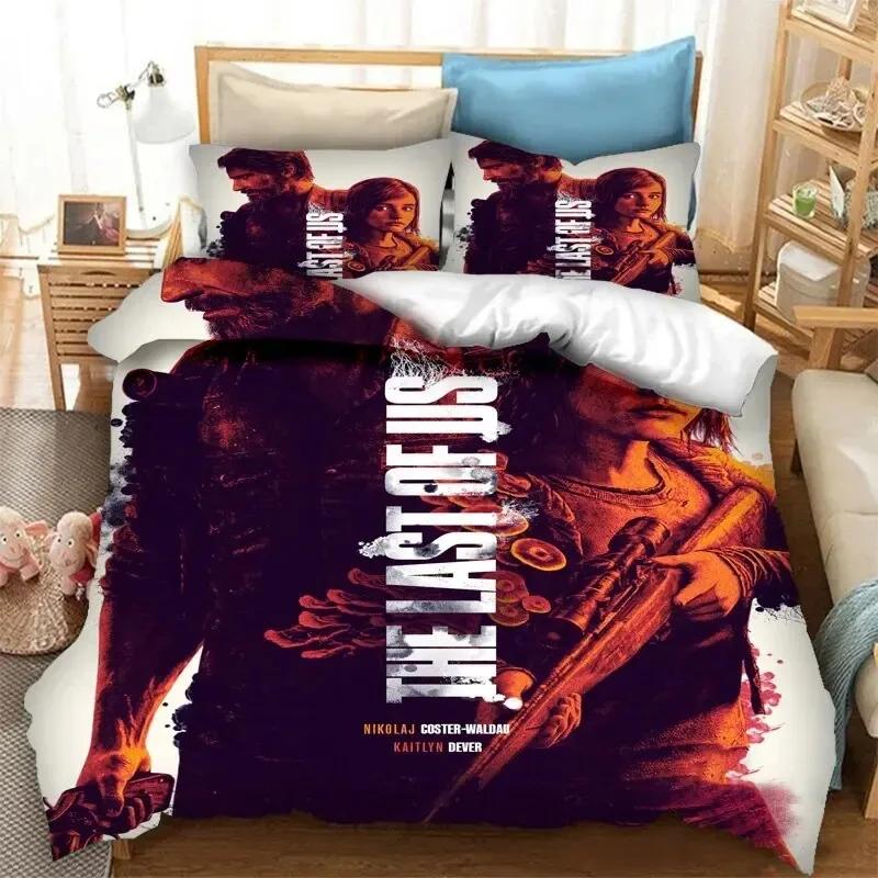 Игровой Постельное белье The Last Of Us Part Пододеяльник Покрывало на кровать Спальня Чехлы на одеяло Односпальное Двуспальное King Size Чехол на одеяло Домашний текстиль 2-3 шт.