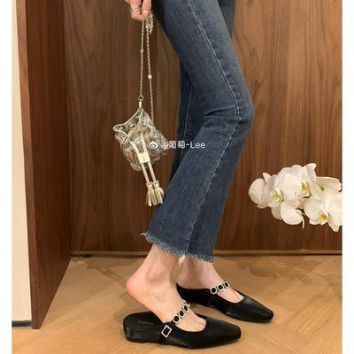 ~ 4 см увеличение внутренней высоты квадратная голова слово с легким ртом универсальные полушлепанцы женские