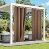 1 Panel Outdoor Curtains, Waterproof UV Protection Blackout Curtain with Eyelets, 3D Textured Indoor Outdoor Drapes for Garden, Pergola, Gazebo