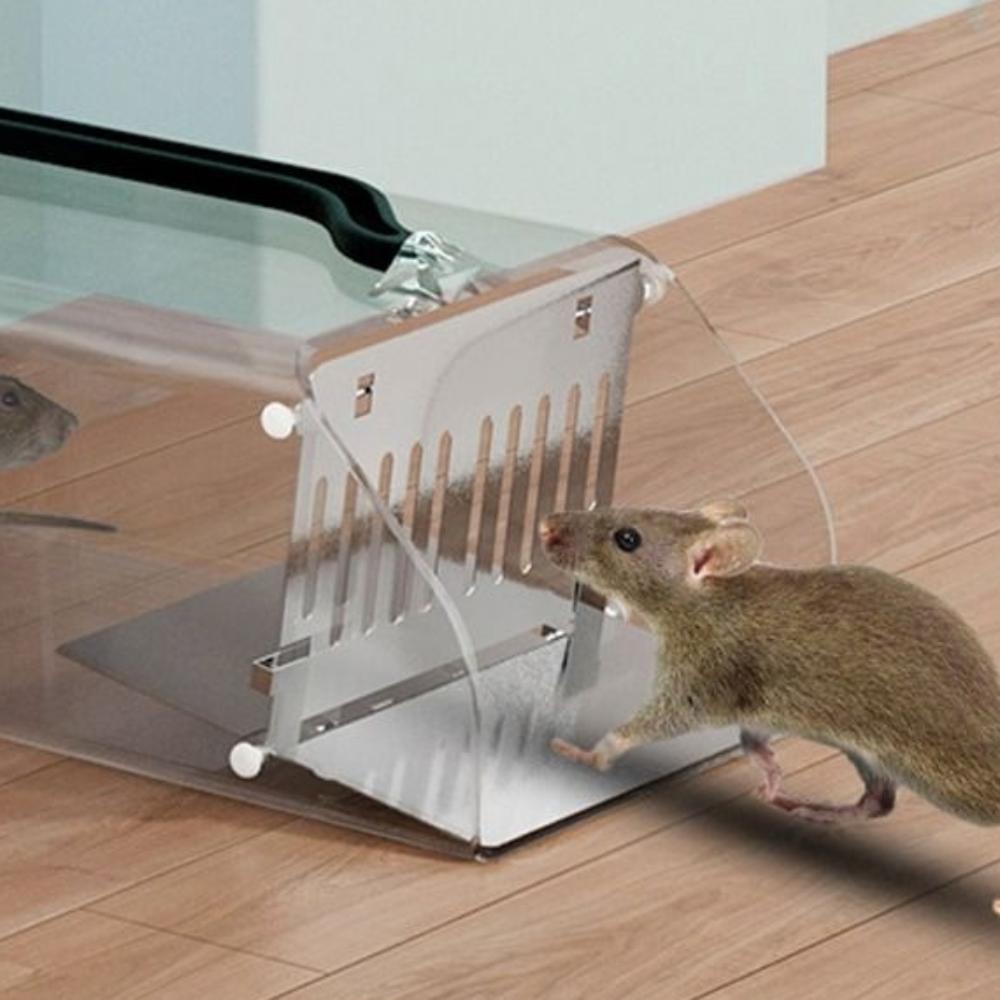 Smart Mechanism Fully Automatic Mousetrap Plastic Self-locking Mousetrap  Indoor Use
