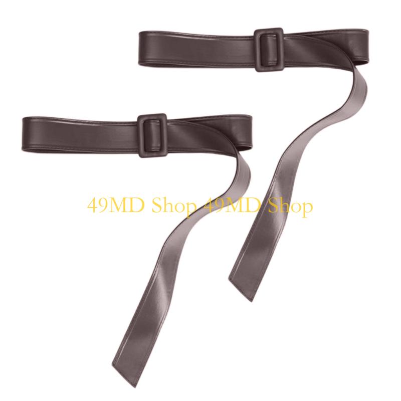 49MD Soft PU Leather Cuff Band Cuff Belt For Adult Casual Formal Outfit Trenchcoat
