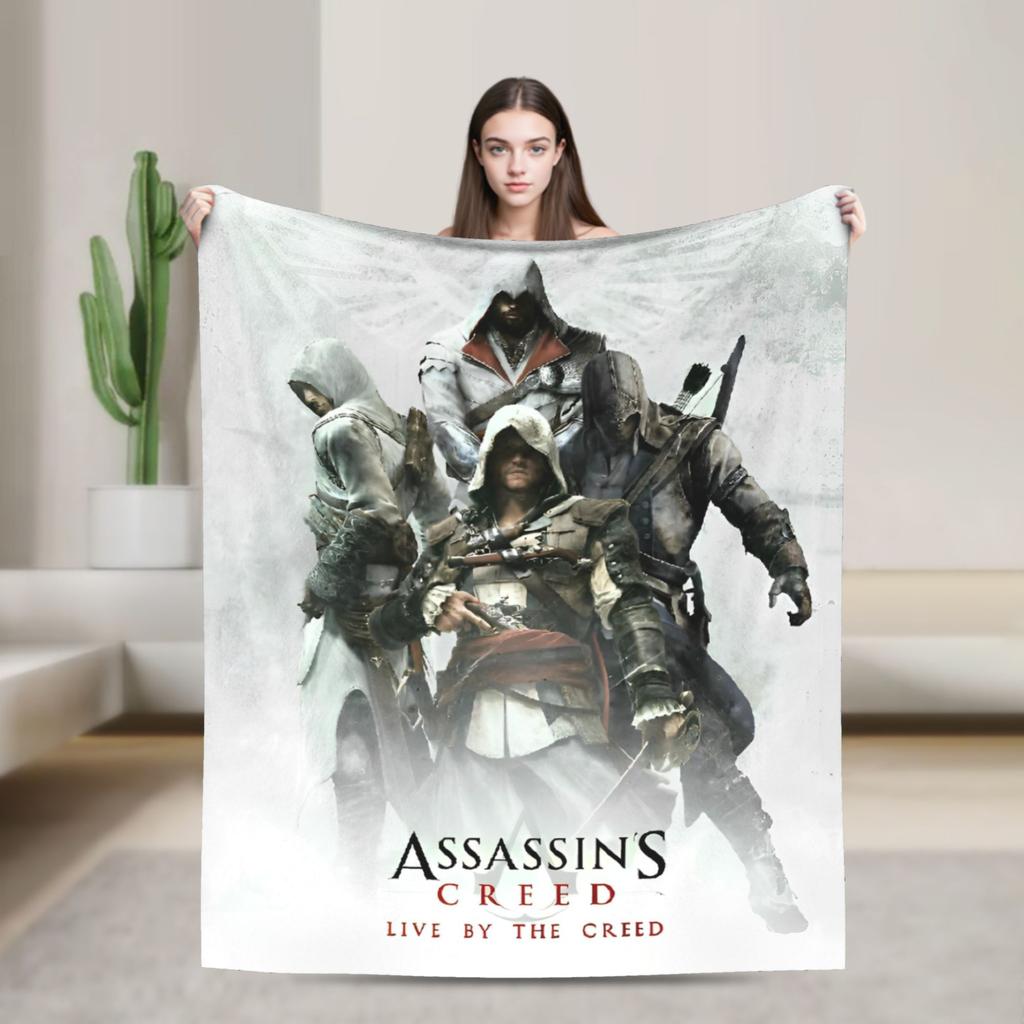 A- Assassin's Creed Пледы Фланелевые Винтажные Теплые Пледы для Покрывала Осень/Зима