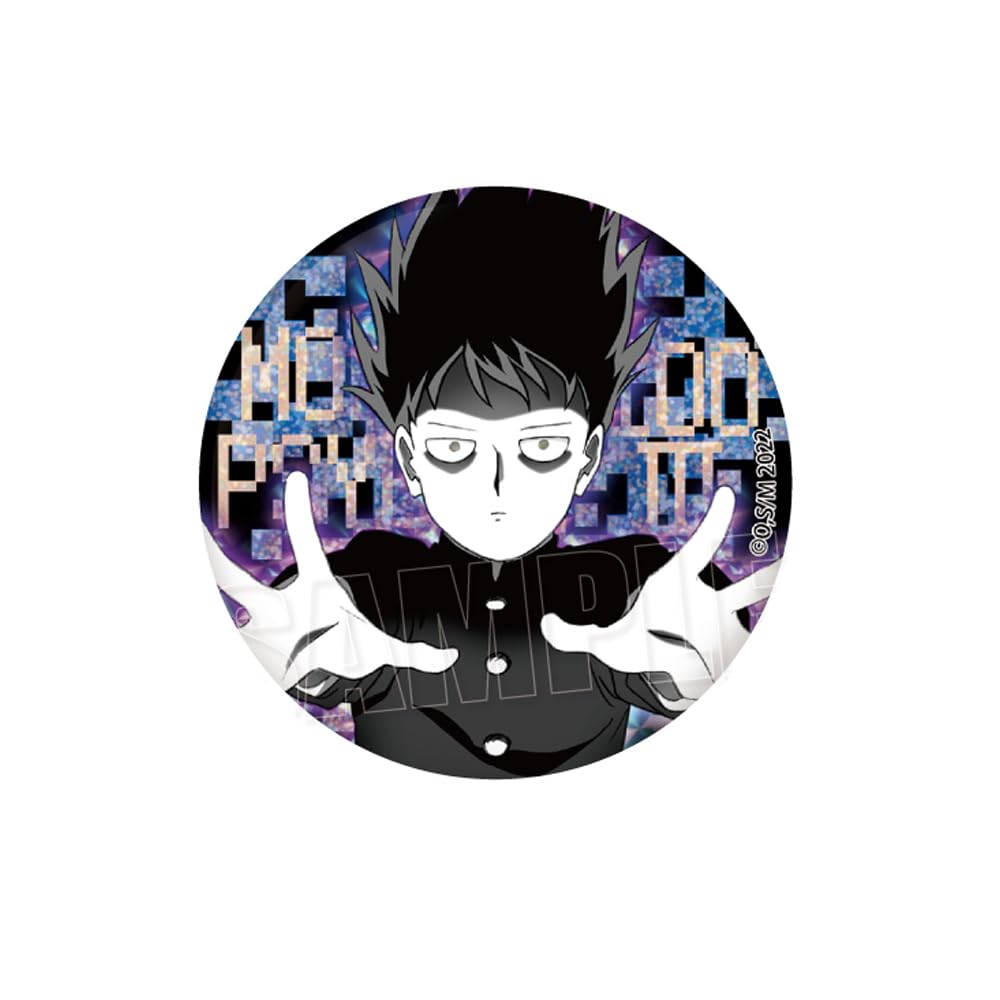 Аниме "Моб Психо 100 III" Холографический значок-канбад в коробке из 8 штук