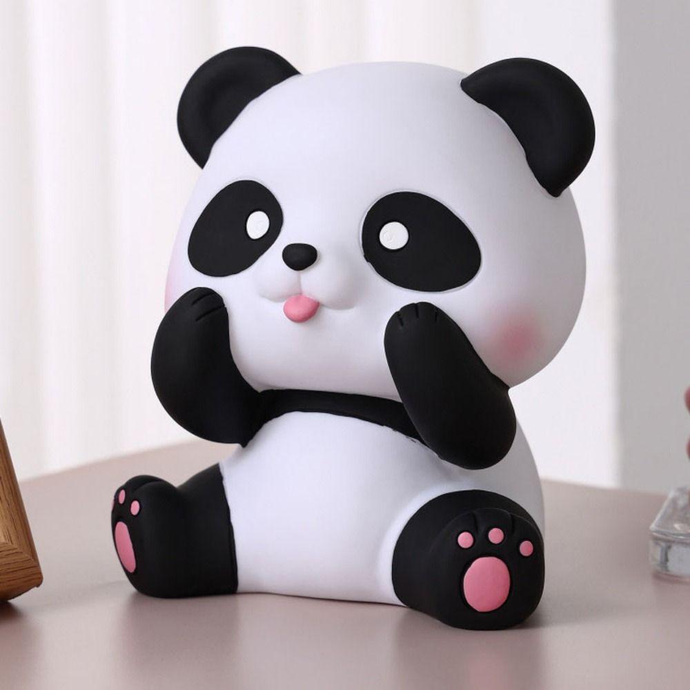 Cute Design Panda Piggy Bank Unbreakable Animals Ornaments Sitting Panda Saving Box Children's