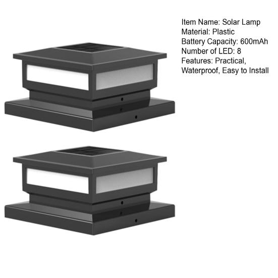 1/2 шт. Фонари на столбы на солнечной батарее, Водонепроницаемые, Автоматическая зарядка, Легко установить