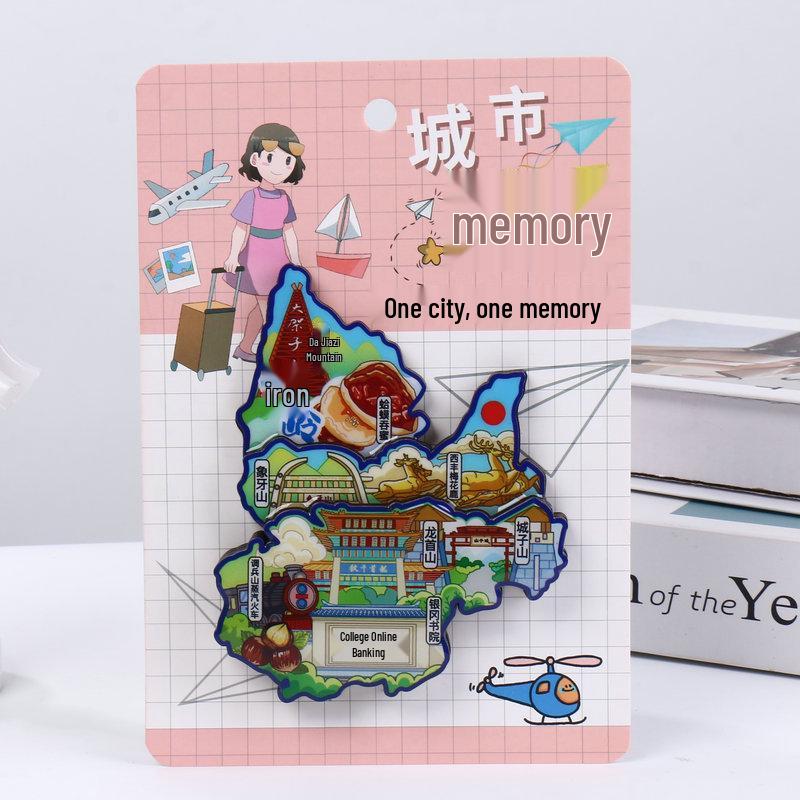 Национальный город Живописный Мультяшный Деревянный Эпоксидный Магнит на Холодильник