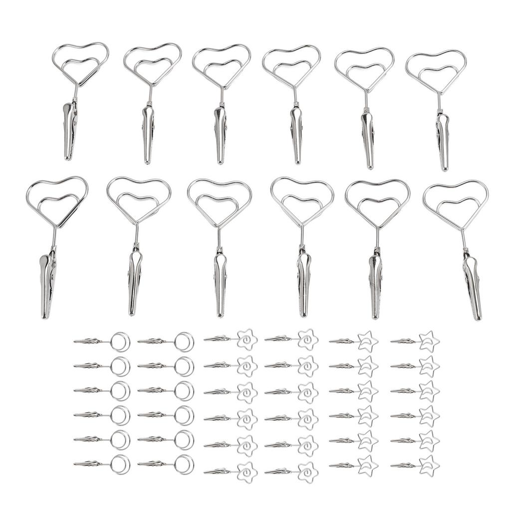 12pcs 2.8in Double Headed Memo Clip Metal Card Holder Wire Photo Clamp for Hanging Photo Display