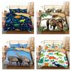 Dinosaur Print Duvet Cover Set with Pillowcase Children Teen Single Size Bedding Cover Set Microfiber Bedroom Decor