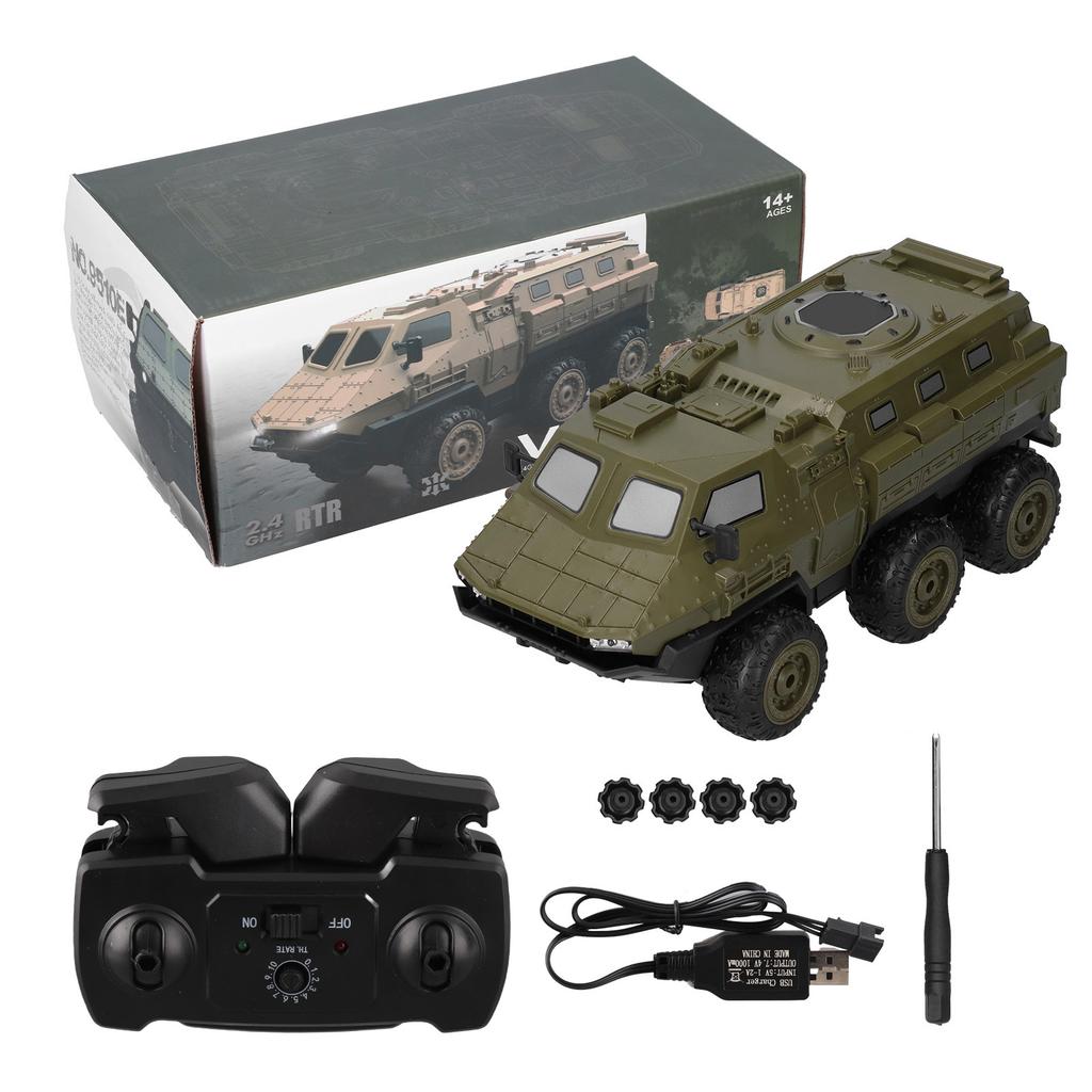 2.4GHz High Speed Remote Control Armored Car 6WD 1 16 Scale RC Truck Toy