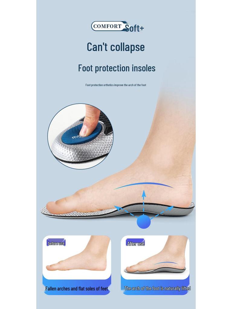 High Elastic Sports Insole: Shock Absorption, Sweat & Odor Control, Breathable, Arch Support for Badminton, Basketball, Running, and Casual Wear.