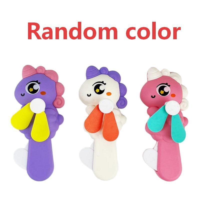 Cute Donut Manual Hand Press Fan No Battery Required Mini Cooling Toy for Kids Theme Party Giveaway Gifts