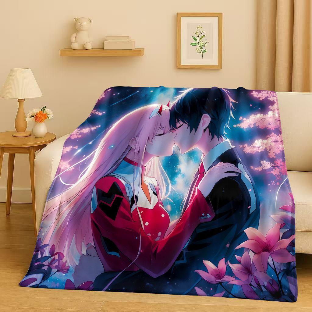 3D Сексуальная Девушка Зеро Ту DARLING in The FRANXX Мультяшное Фланелевое Одеяло, Мягкий Теплый Плюшевый Плед для Дома Спальни Кровати Дивана Покрывало Офиса