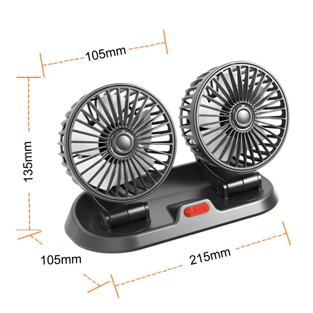 5V 12V 24V Car Fan Cooling Car Fan Dual Head Usb Car Fan 2 Speeds Multifunctional Temporary Parking Card Auto Vehicles fan