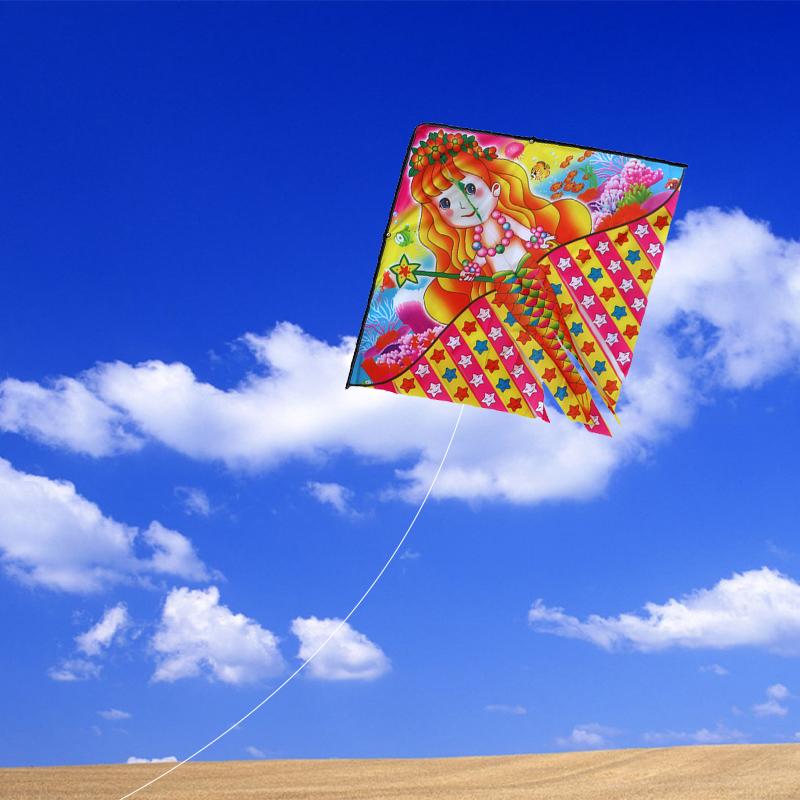 Childrens 1 Kite Meter Multitail Cartoon Print Breeze Easy To Fly Flying Toy