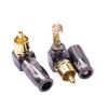 2 шт./1 пара 90 градусов Змеиный король RCA Г-образный Черный Золото Покрытие Прямоугольный RCA Штекер Разъем Аудио Видео Пайка