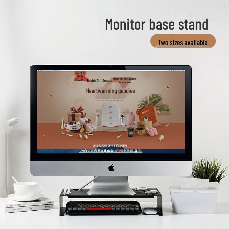 Metal Monitor Stand & Storage Shelf for Desktop and Laptop