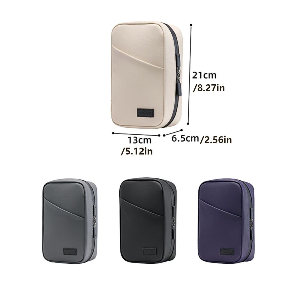Multi-Function Pouch Digital Product Storage Bag PU Multi-layer Cable Organizer Pouch Dust Proof Waterproof
