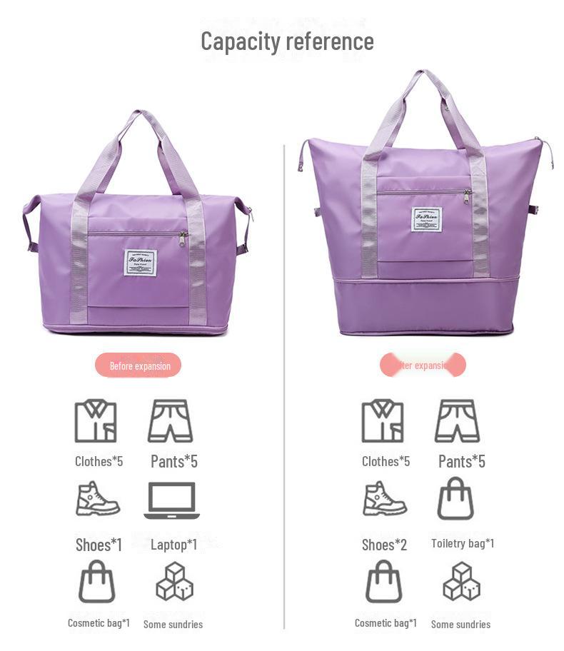 Женская деловая дорожная сумка: Портативный, вместительный чемодан с функцией разделения на сухое и влажное для одежды и спортивного снаряжения