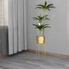 Round Flower Pot Holder Gold Iron Plant Versatile Elegant Potted Bucket Container