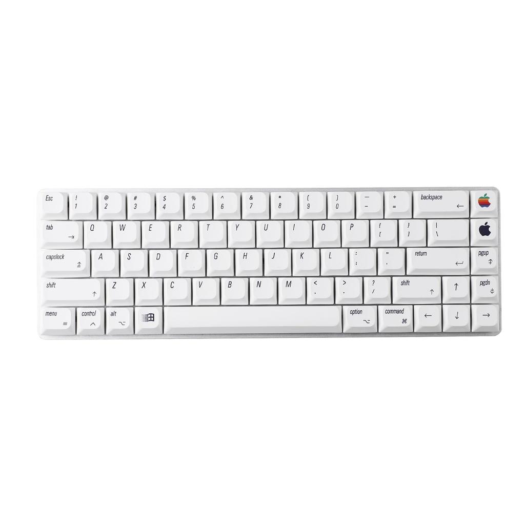 YMDK 127 Ultra Slim Mac Style Mx Low Profile Die Sub PBT Keycaps for Mx 61 64 68 75 84 87 96 108 Layout Mechanical Keyboard