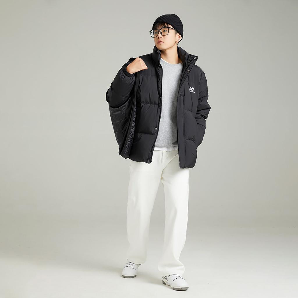 New Balance Down Jackets Unisex Black Stand Collar Without Hood Moderate Other AMJ24359-BK