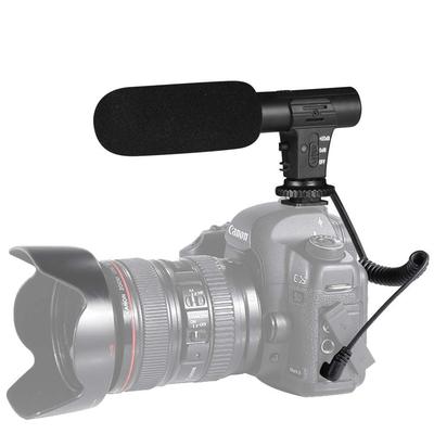 Внешний микрофон для камер, DSLR, однонаправленный конденсаторный микрофон, D-SLR, с переключением чувствительности записи, ветрозащитой, 3,5-мм штекером, PR-MI