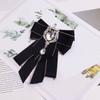 Rhinestone Bow Tie Crystal Ribbon Bow Brooch Fashion Neck Tie  For Men and Women