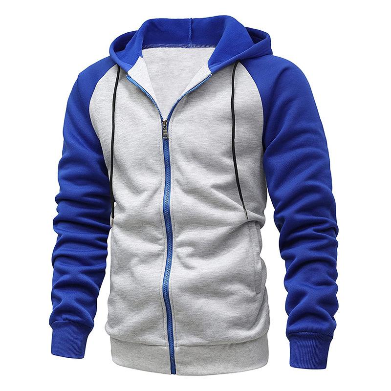 Men's Raglan Sleeve Zipper Hoodies Loose Sportwear Sweatshirts Hoodies Men's Jackets