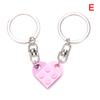 2Pcs Love Heart Brick Keychain For Couples Friendship Birthday Jewelry Gift