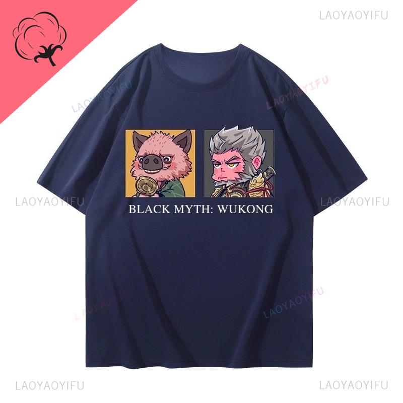 Black Myth WuKong Tshirt Gamer Cotton Crewneck Unique Harajuku Hot Sale Fashion Funny Short Sleeve Printed Goth Y2k Clothes