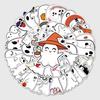 50 Cute Ghost Graffiti Stickers for Halloween Decoration: Perfect for Skateboards, Notebooks, Water Bottles, and Suitcases