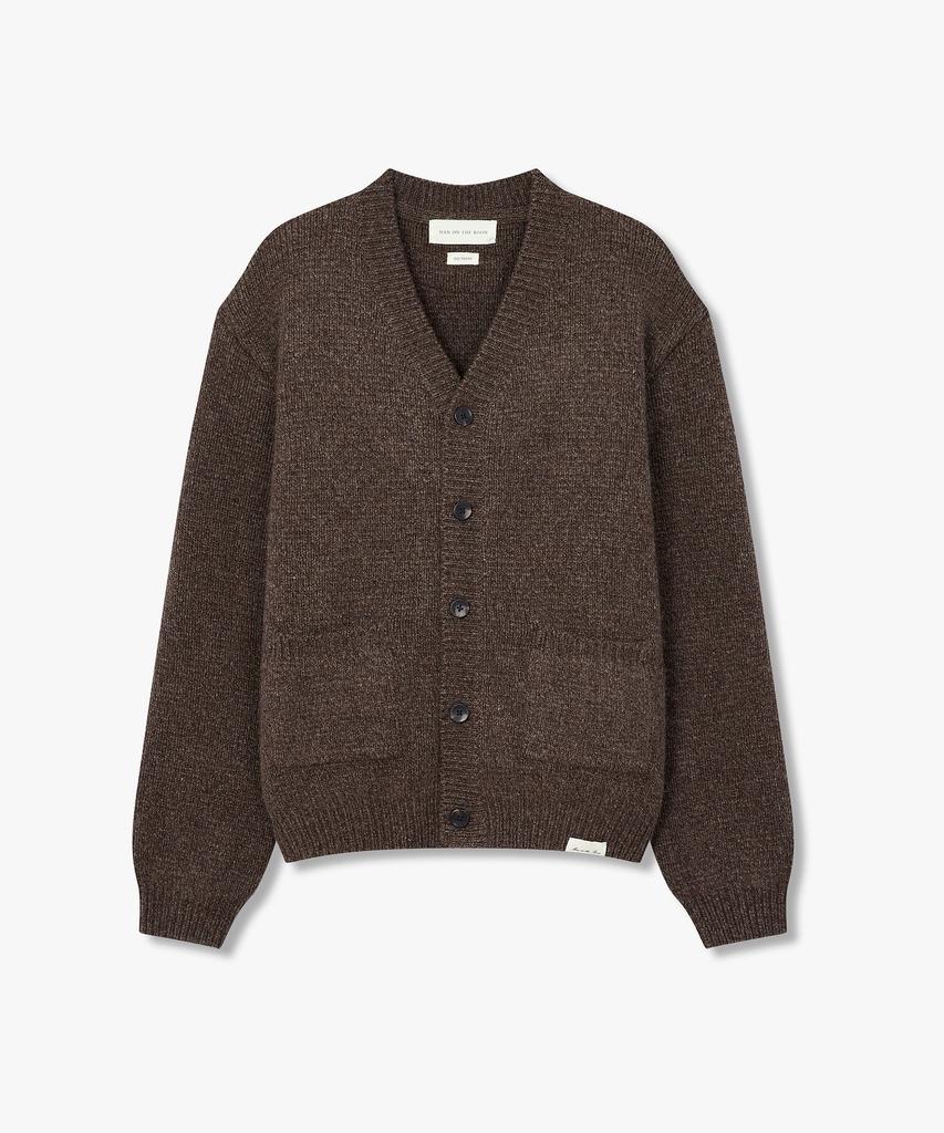 Man On The Boon Alpaca Blend Low Gauge Cardigan_Brown 4715313028