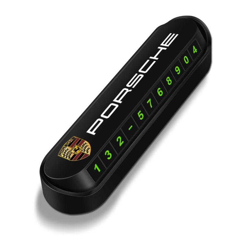 1Pcs Car Temporary Parking Card Phone Number Card Plate Sticker For Porsche Boxster Cayenne Panamera Macan Cayman 911 918 996 917 991